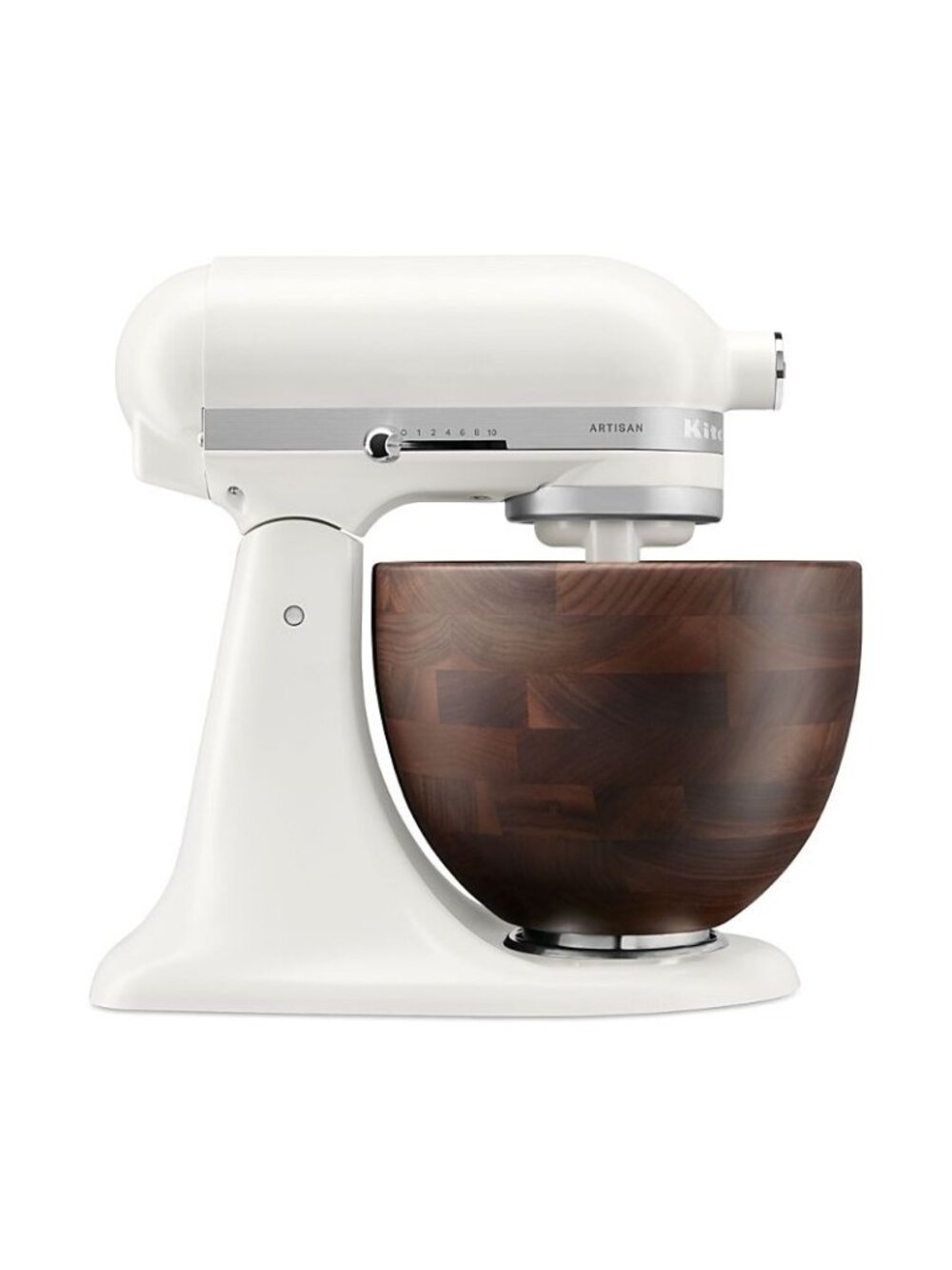 NWB KitchenAid Artisan Quart Tilt Head Stand Mixer with Walnut Wood Bowl